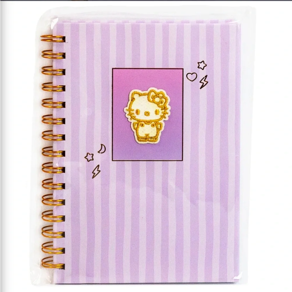 Hello Kitty Purple Stripe Embroidered Journal
